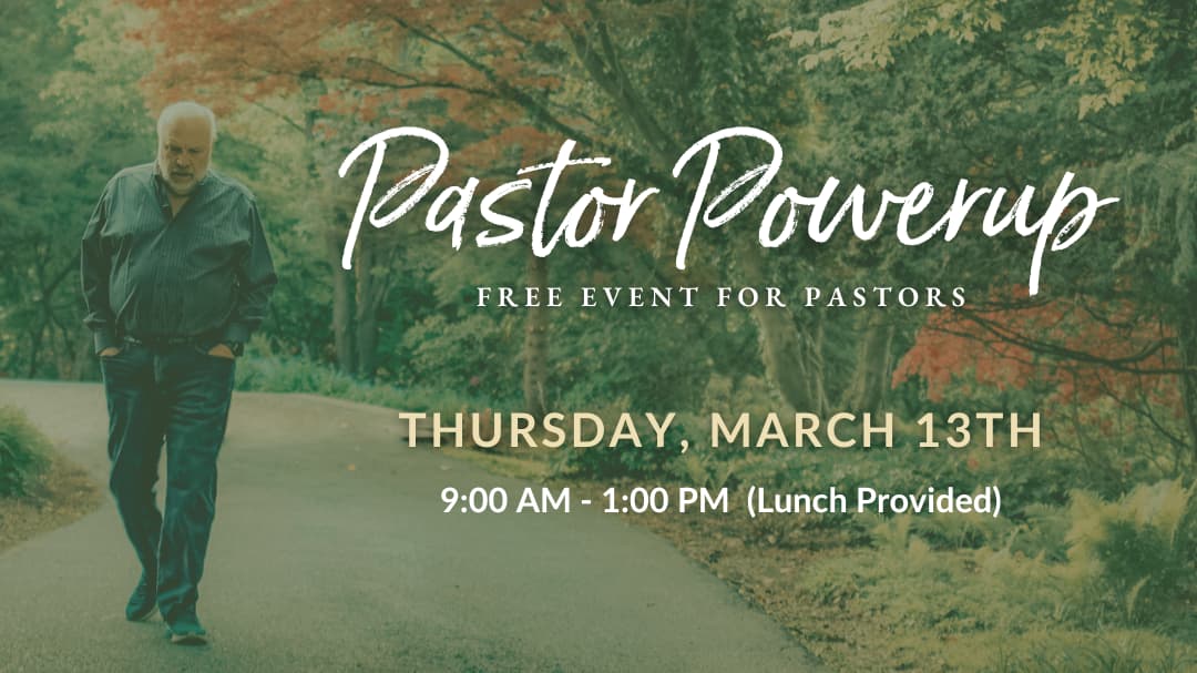 Pastor Powerup on Thursday, March 13th, from 9am-1pm.